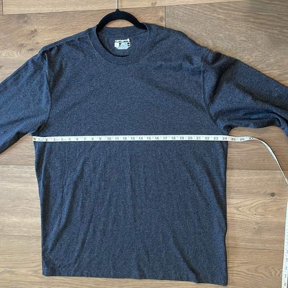 Carhartt Loose Fit Heavyweight Long-Sleeve Grey & Orange Logo Sleeve Graphic Tee - Picture 6 of 8